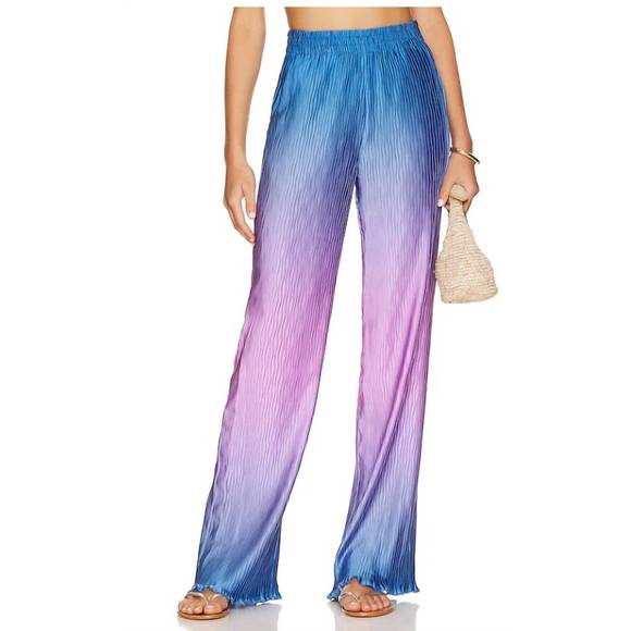 NEW JONATHAN SIMKHAI women's dante ombr√© wide leg pant in lilac ombre - Picture 1 of 3